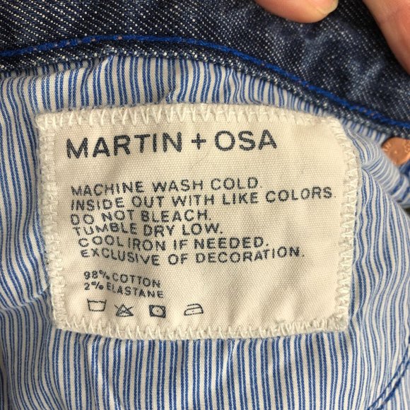 Martin + Osa Women's Size 27 Medium Wash Blue Button Fly Straight Leg Jeans - Picture 11 of 13